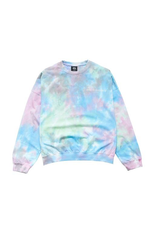 Stussy Womens Breeze Tie Dye Crew Sweaters Blue - WPYVK4268